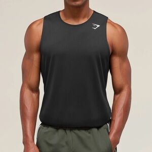 Gymshark Arrival Tank Shirt Men’s Medium Oversized Black Gym Training Workout